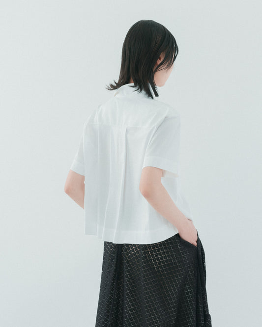 Beige transparent skin puff top