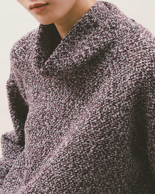 米朗奇花呢高領慵懶上衣