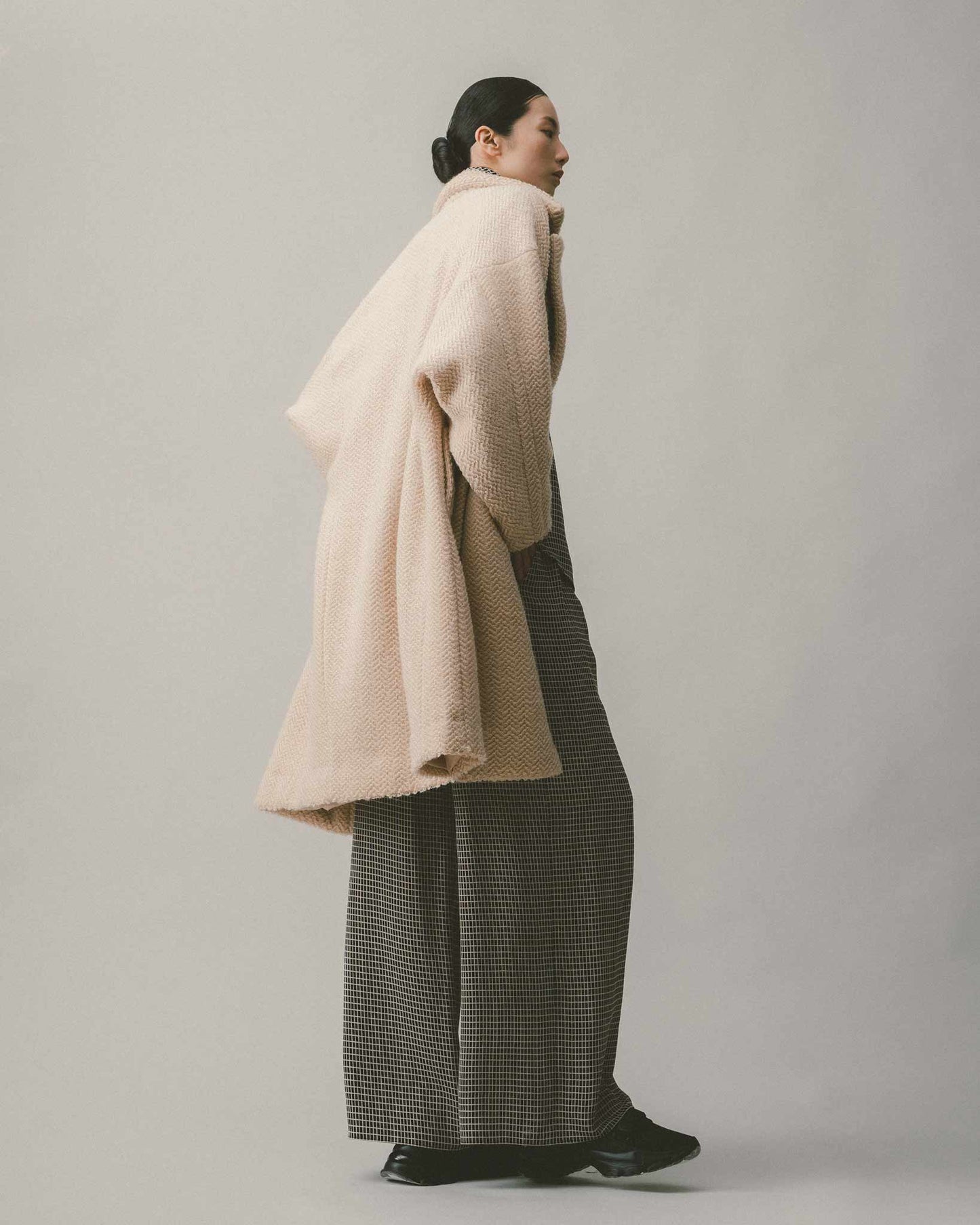 Teddy lapel coat (khaki)