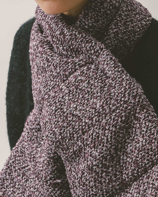 紫色米朗奇花呢鋪棉圍巾