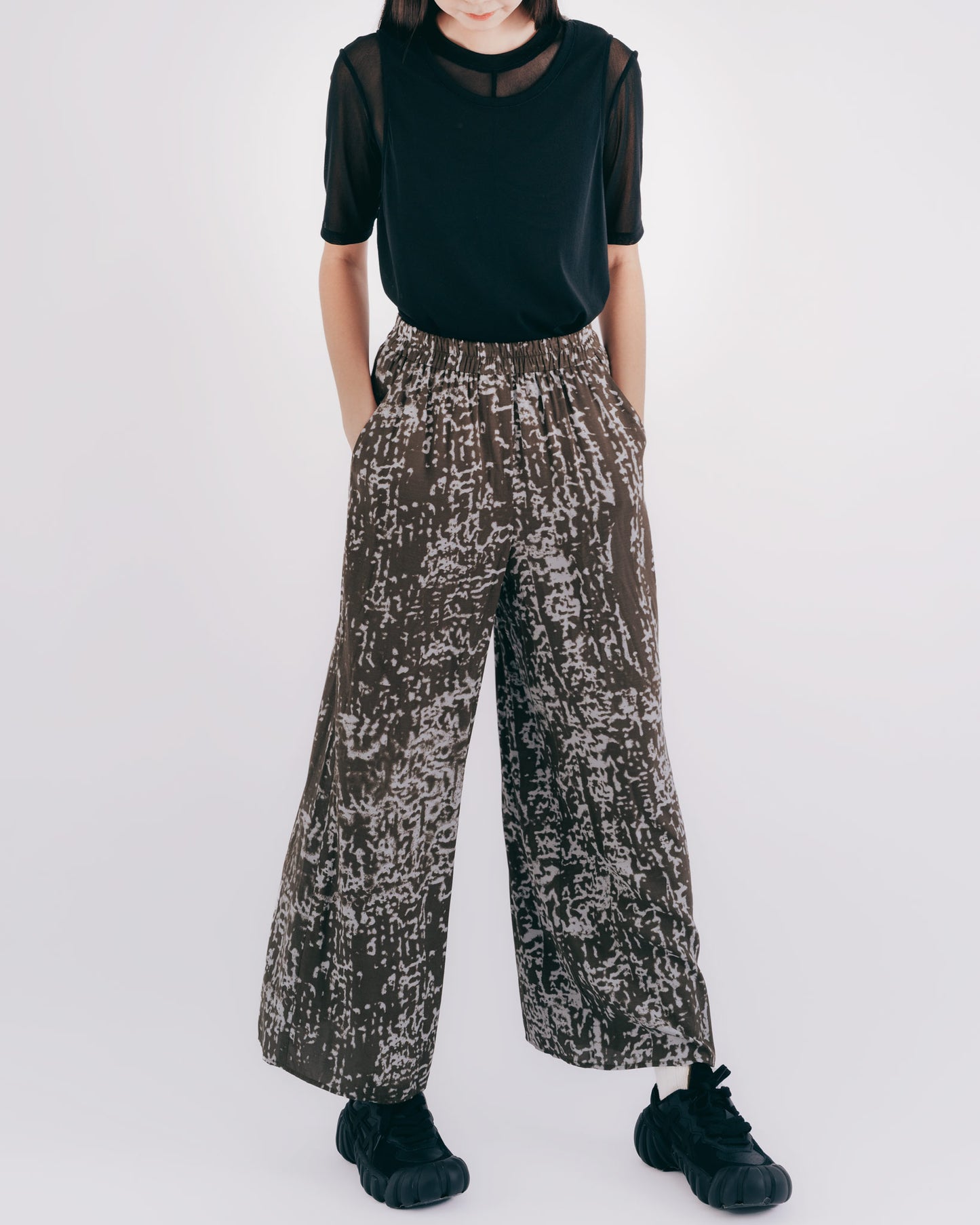 Two-piece sheer top (black)