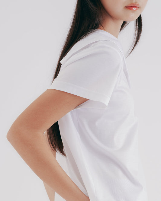 造型水兵領針織上衣(白色)