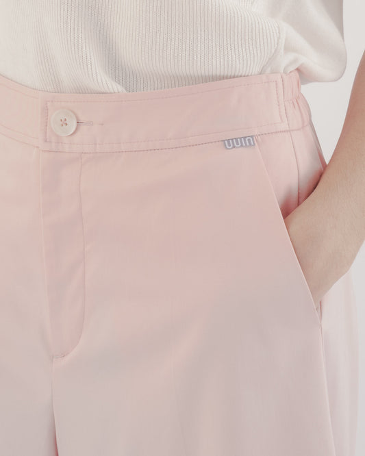 嫩粉中線A字九分褲