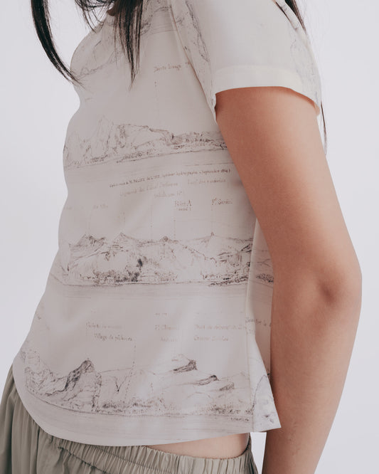 FORMOSA印花合身短袖上衣(山景)