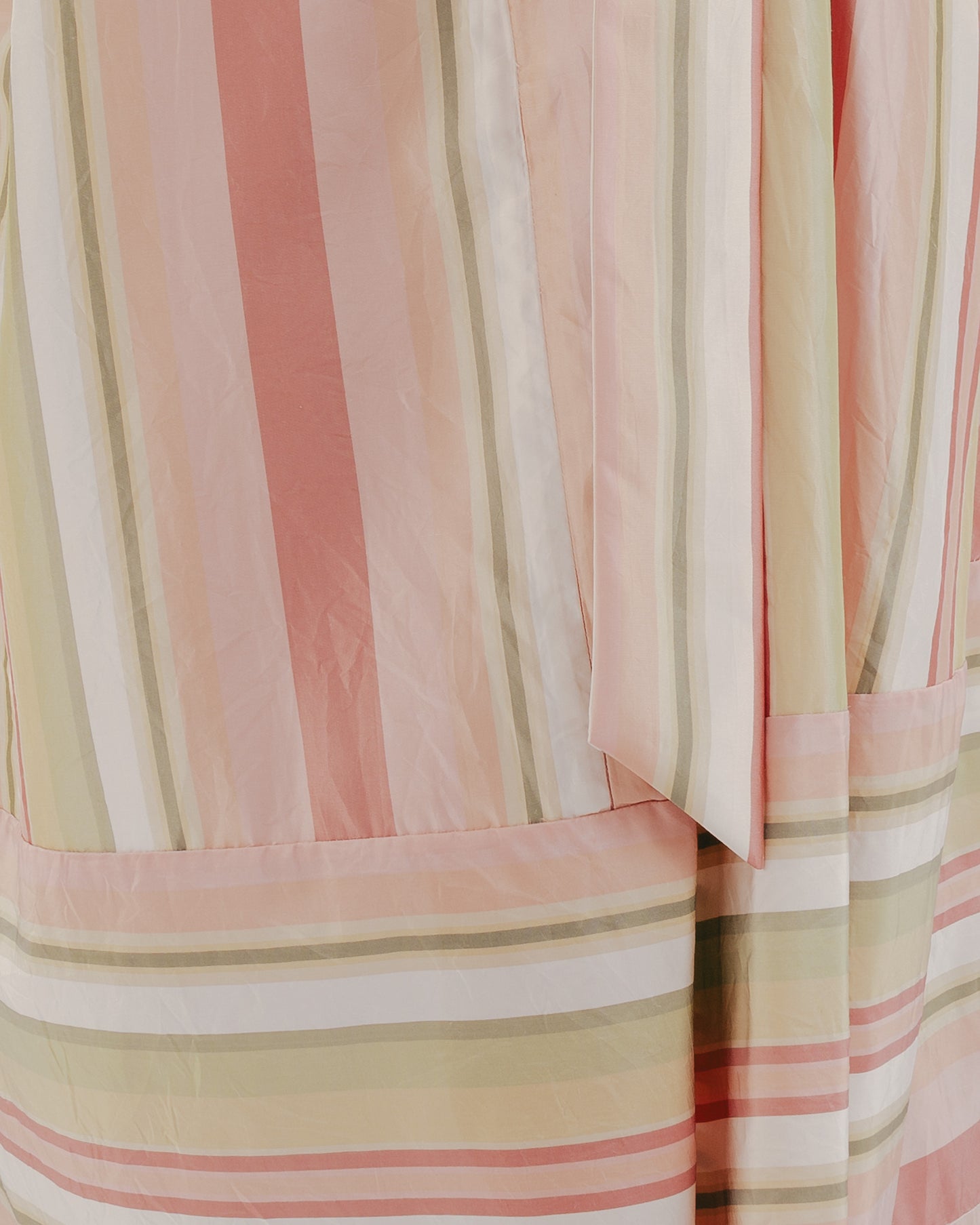 Silk Striped Sleeveless Tie Long Dress (Pink)