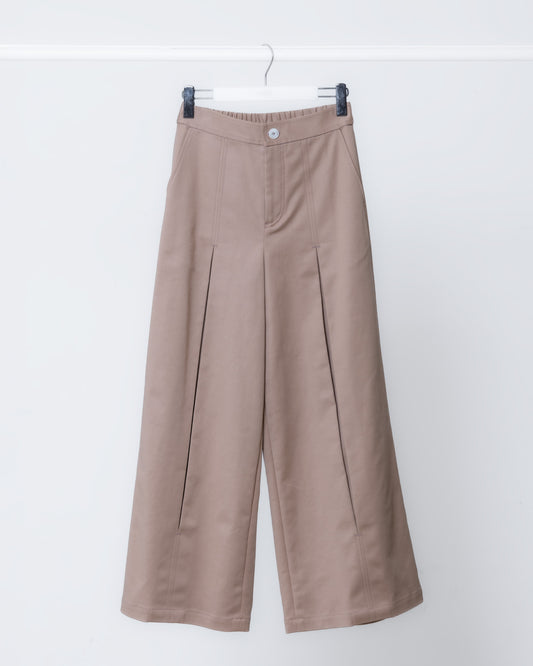 雙縫線寬版牛仔褲(卡其)