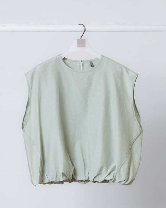 輕盈感落肩雲朵上衣(淺綠)