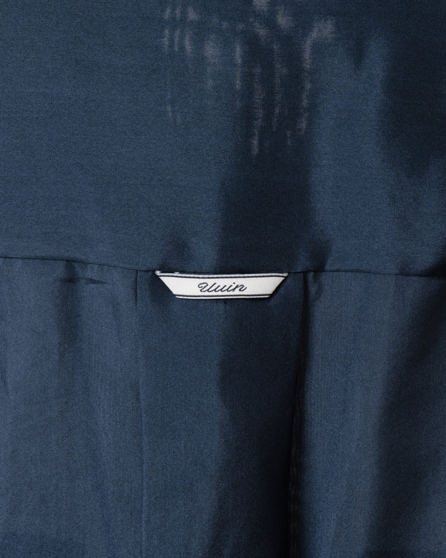 Silk cotton short-sleeved shirt (dark blue)