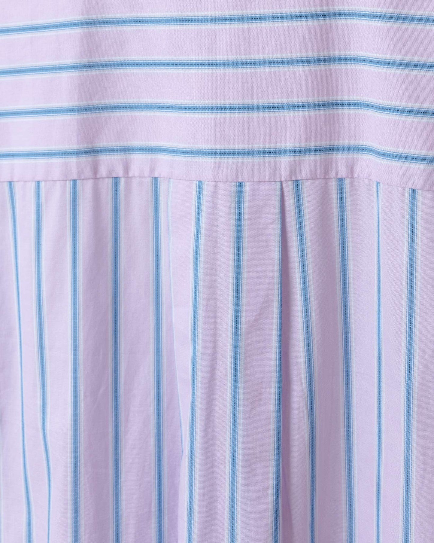 Loose Drop Shoulder Long Striped Shirt (Pink)