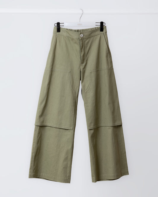 解構層次剪裁工裝褲(綠色)