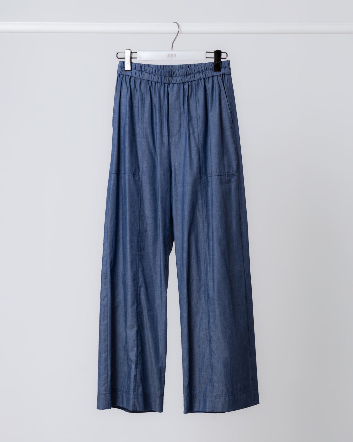 Simple cotton denim wide pants
