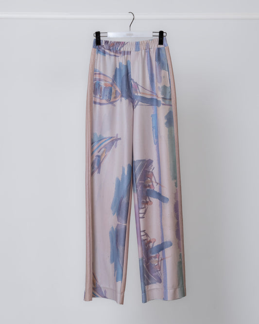 藝術家倪蔣懷手稿剪接寬褲(印花)