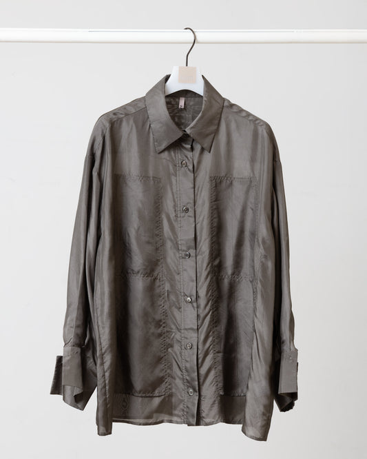 霧光壓線口袋襯衫