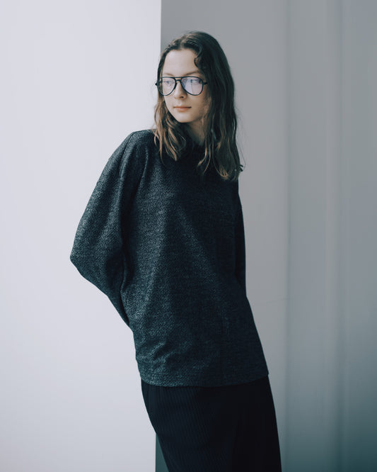 襯衫領斜紋上衣(黑色)