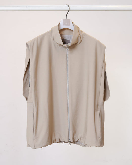 空氣感結構剪裁高領背心(卡其)