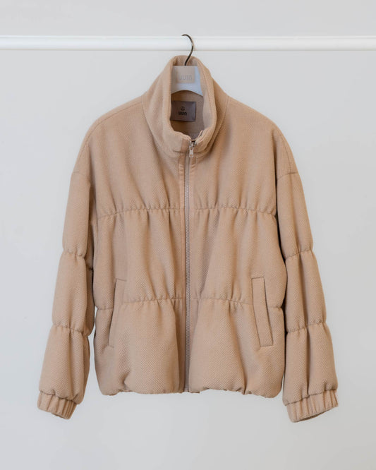 絨毛絎縫鋪棉外套(卡其)