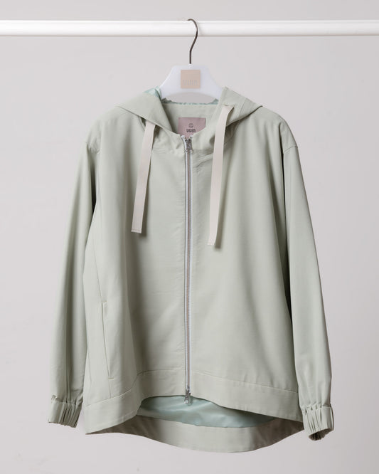 機能雙開連帽外套(綠色)