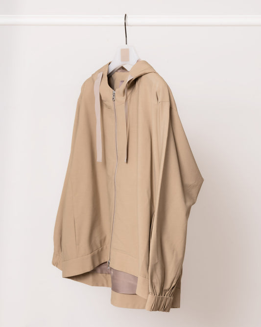 機能雙開連帽外套(卡其)