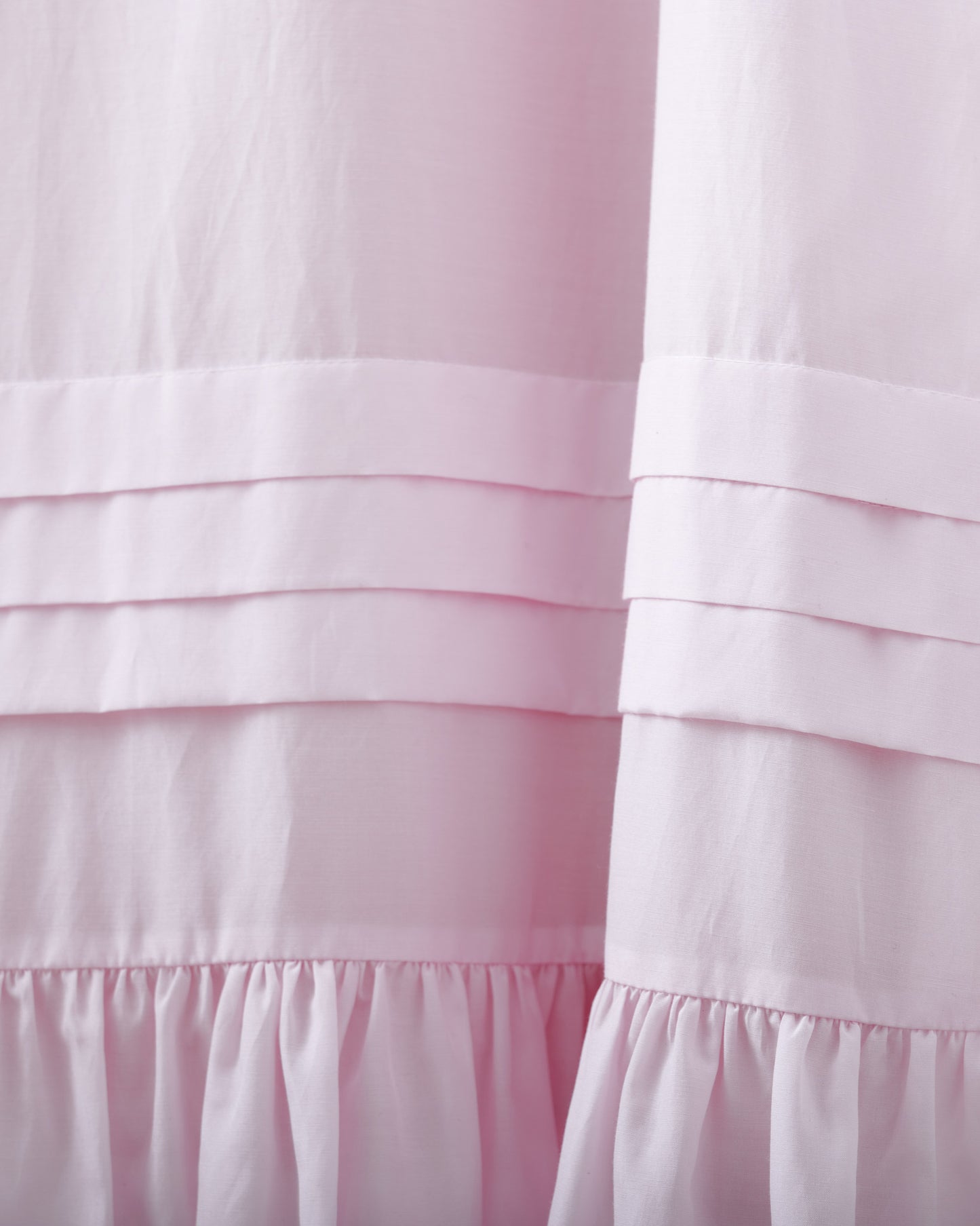 Layered Pleated Loose Long Dress (Pink)