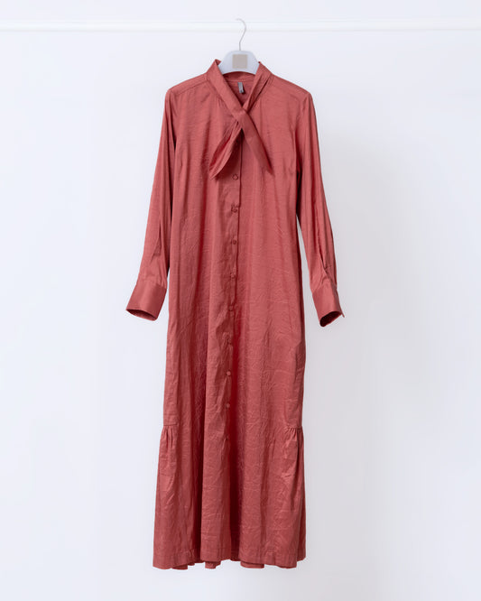 水兵領結魚尾長洋裝(紅色)