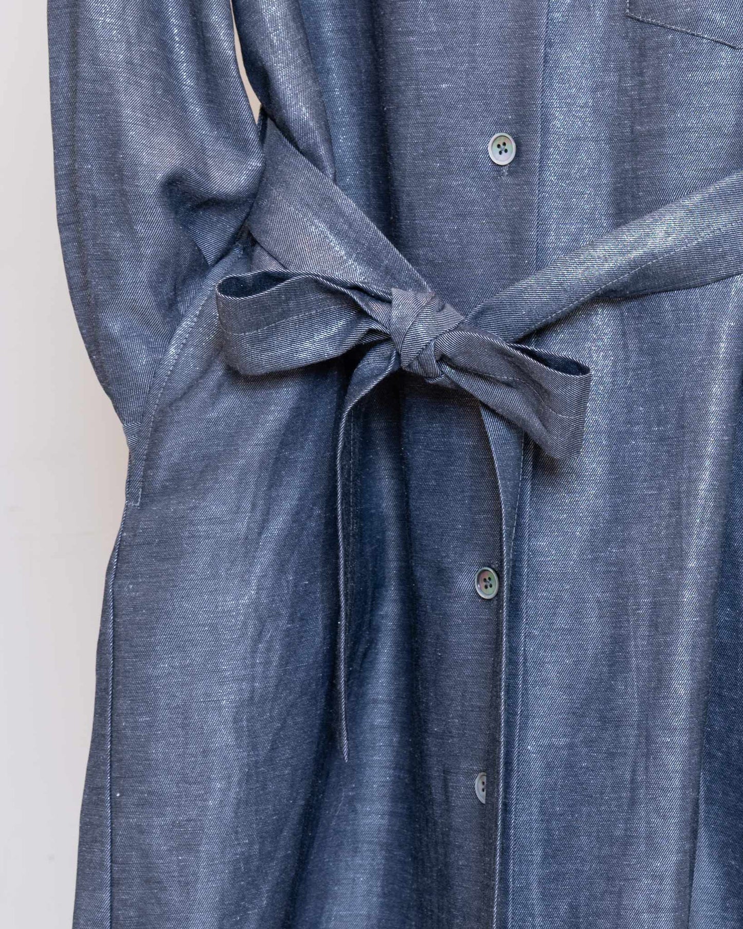 Shiny silver onion twill long dress
