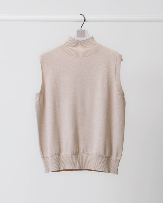 麻花繩紋無縫針織背心(燕麥)