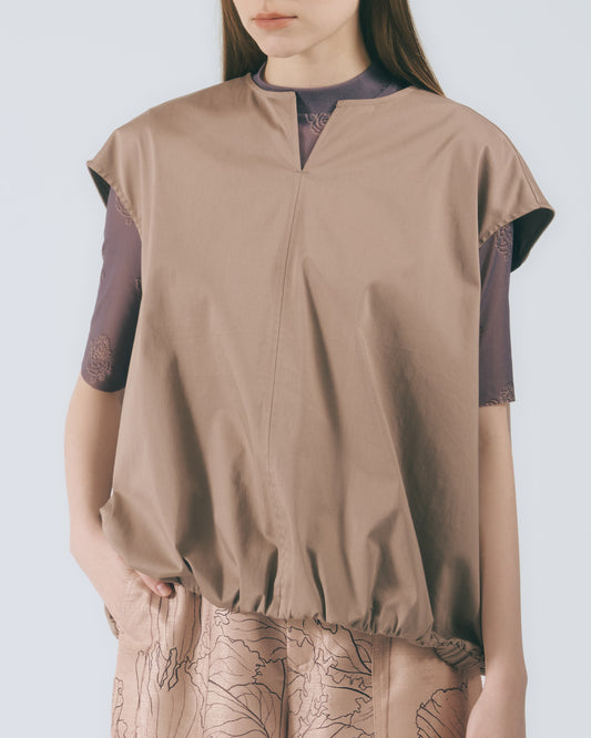 氣球感蓋袖上衣 (深棕)