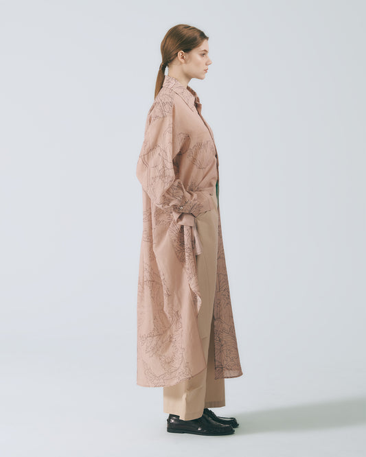 打摺剪接工裝直筒褲 (卡其條)