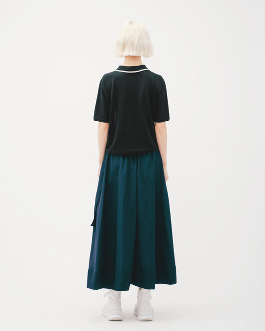 深綠工裝感設計長裙