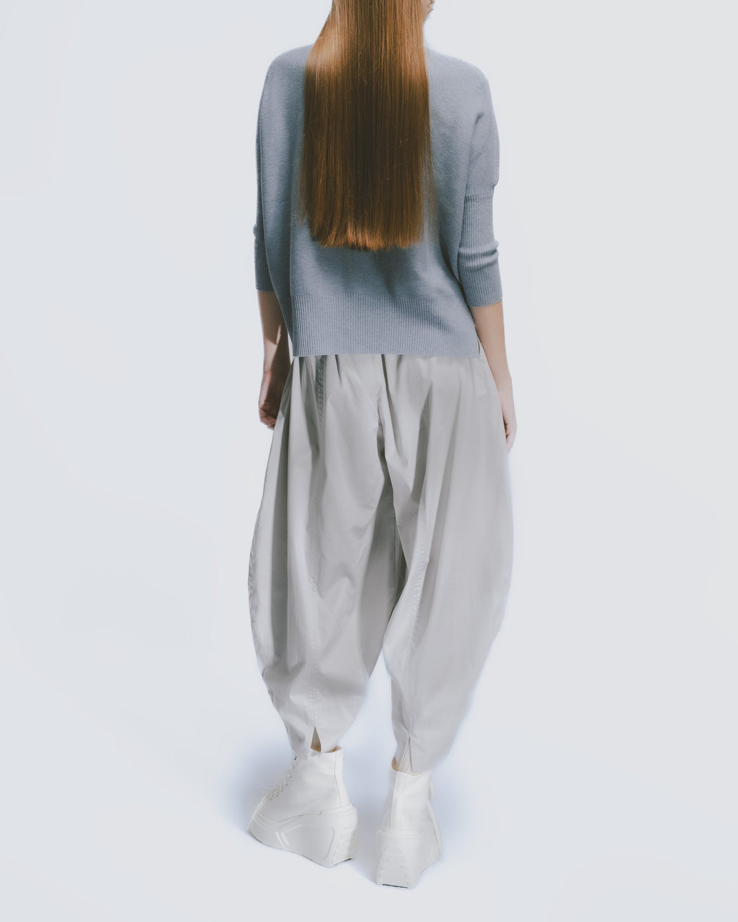 Tangent Design Drape Balloon Pants (Light Gray)