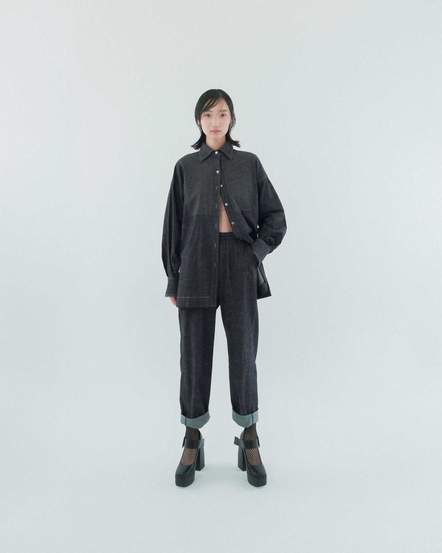 Long denim shirt