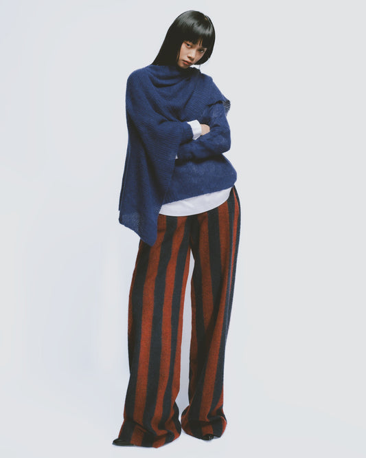 羊駝毛方型圍巾(深藍)