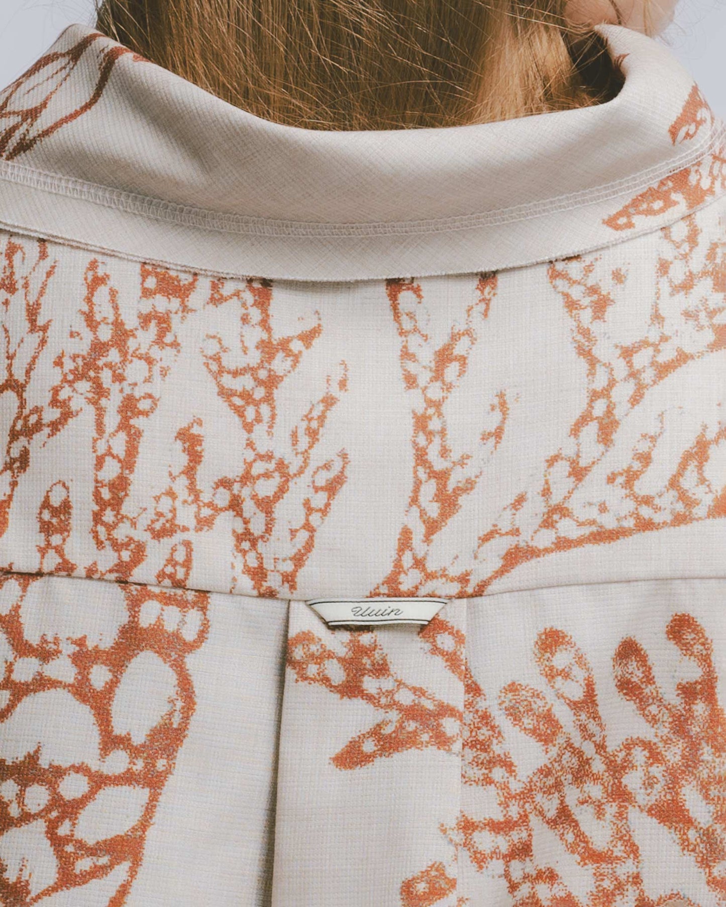 Khaki Conifer Print Funnel Neck Top
