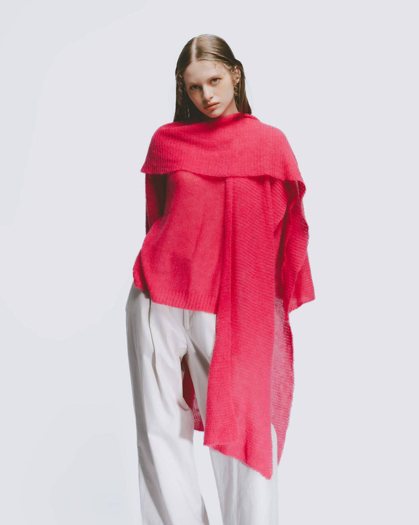 Alpaca Square Scarf (Pink)
