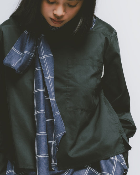 霧面方領短上衣