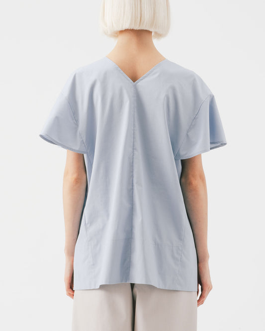 淺藍荷葉袖上衣