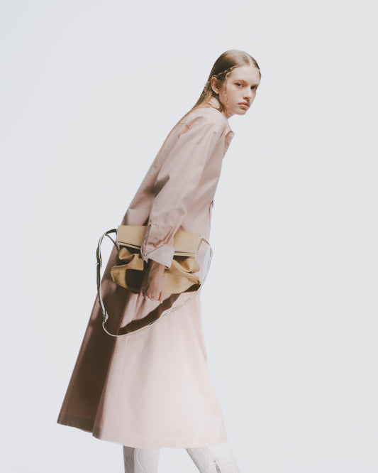 千鳥織紋半襟長洋裝 (粉)