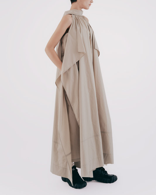 垂墜削肩解構長洋裝