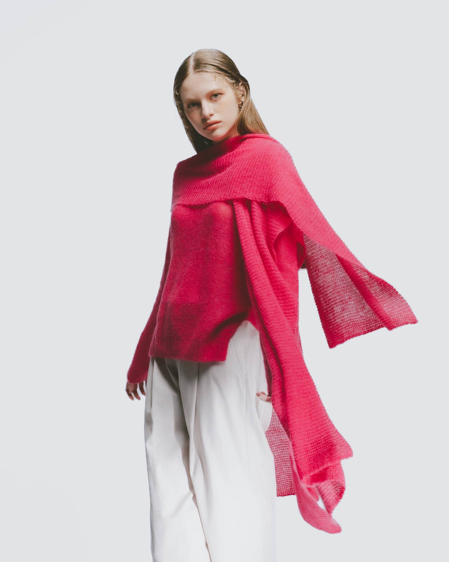 Alpaca Square Scarf (Pink)