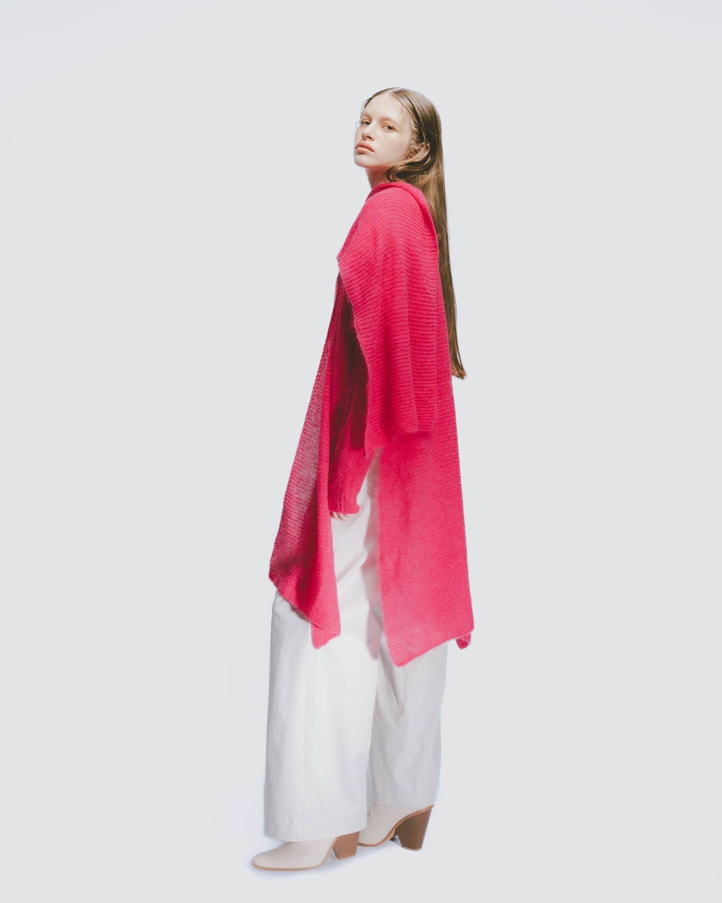 Alpaca Square Scarf (Pink)