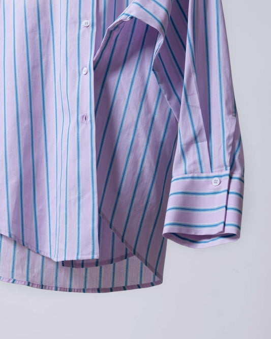 條紋多穿側釦造型襯衫 (粉色)