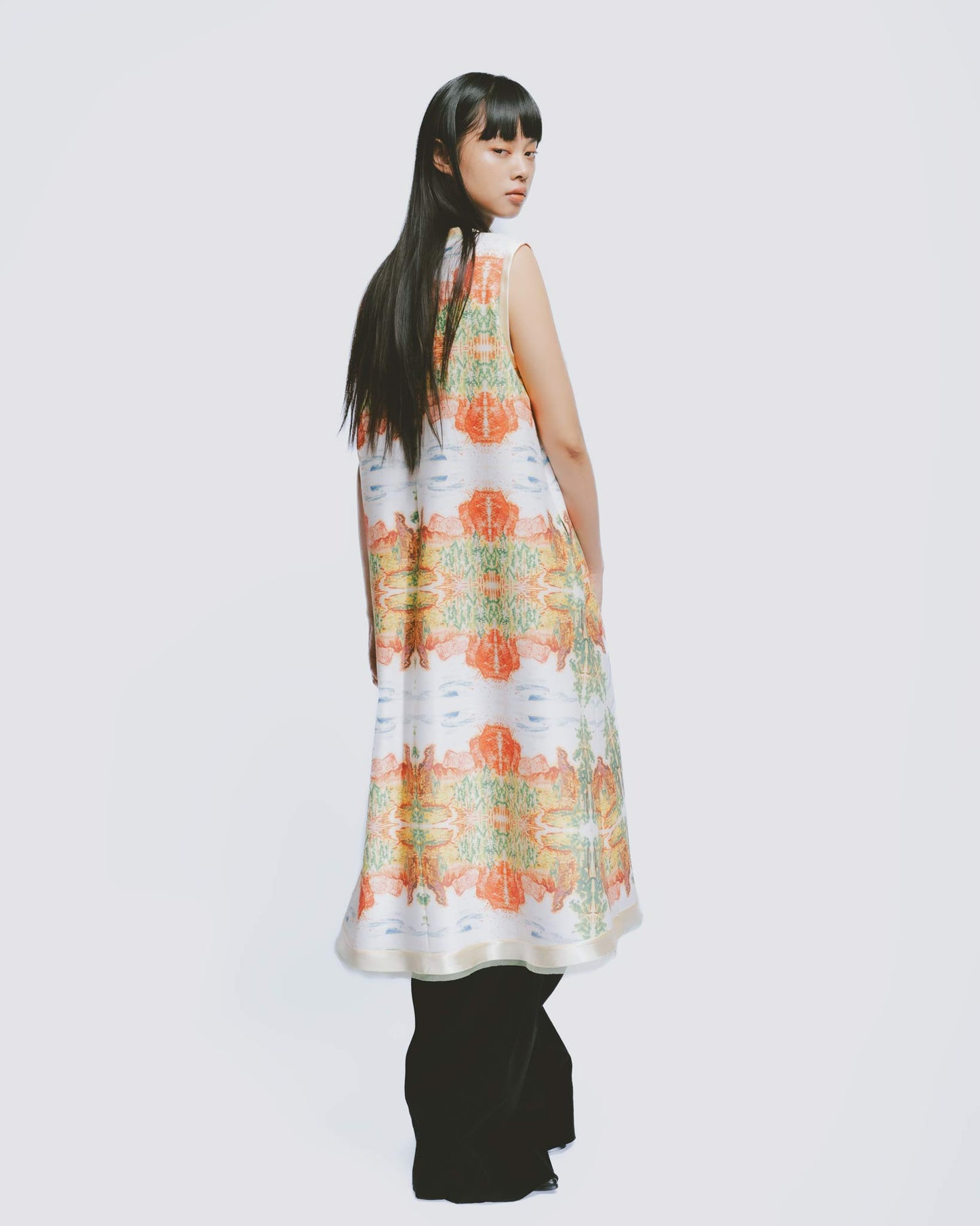 ALISHAN printed round neck sleeveless dress