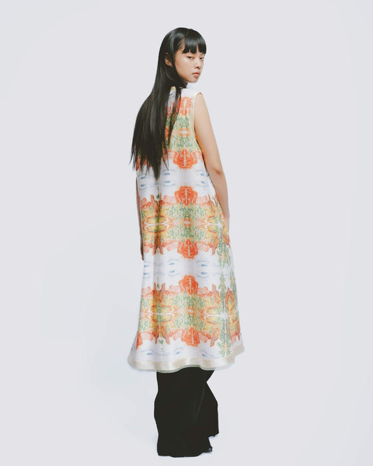 ALISHAN印花圓領無袖洋裝