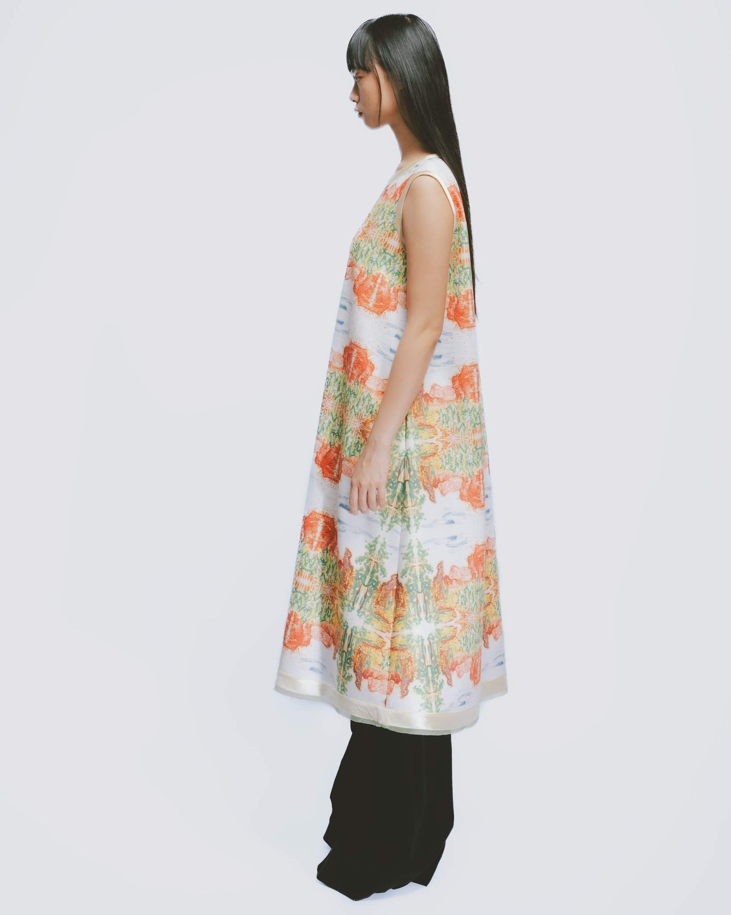 ALISHAN printed round neck sleeveless dress