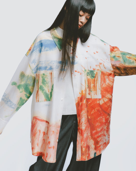 ALISHAN大花日系街頭寬鬆襯衫