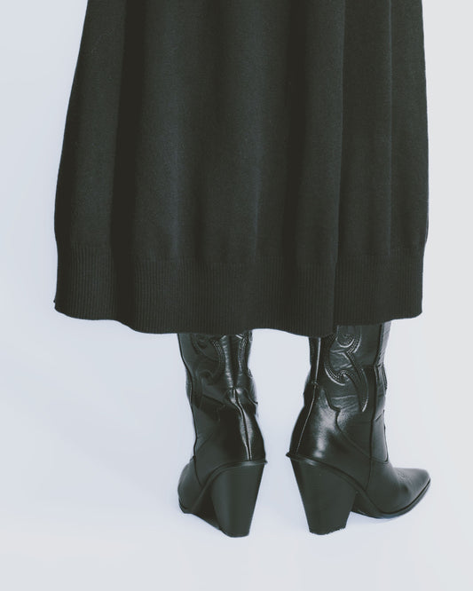 一體成型針織A字中長裙