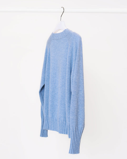 寬羅紋下擺羊毛針織上衣