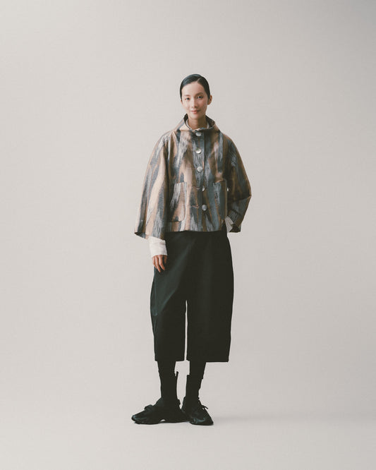 水墨條紋立領外套