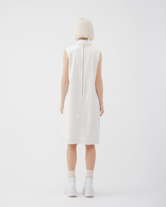 兩件式長衫領無袖洋裝