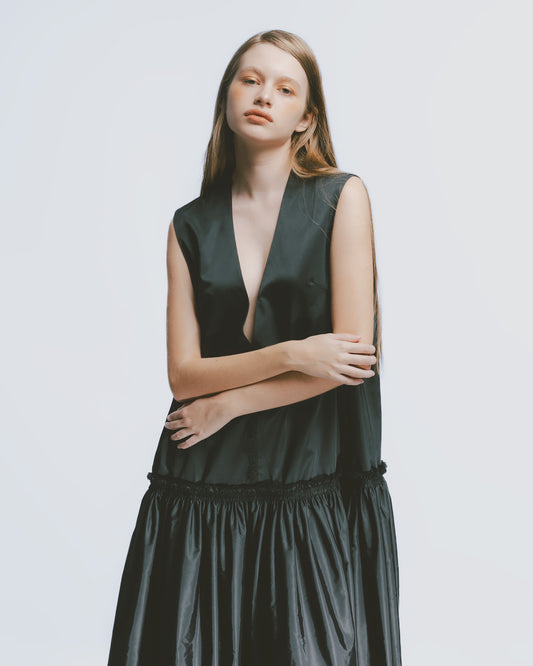 V領蕾絲禮服洋裝